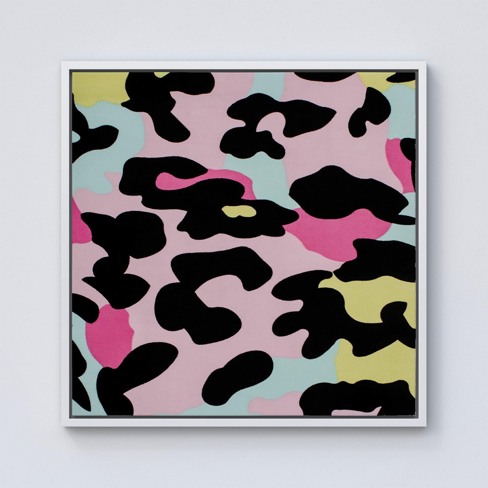 Colourful Leopard Print Framed Canvas